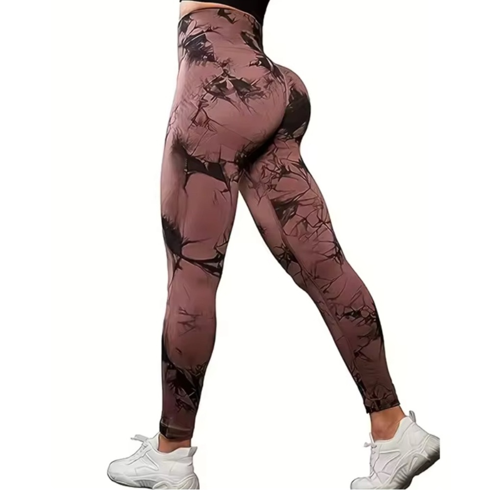 Stylish Women's High-Waisted Leggings - Black and Brown